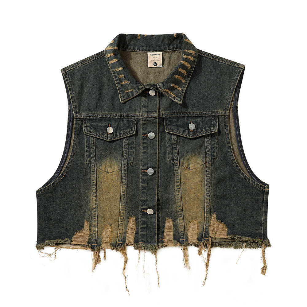 National Fashion Personality Denim Vest Man