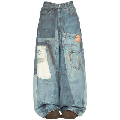 American Retro Independent Design Loose Straight Jeans Men