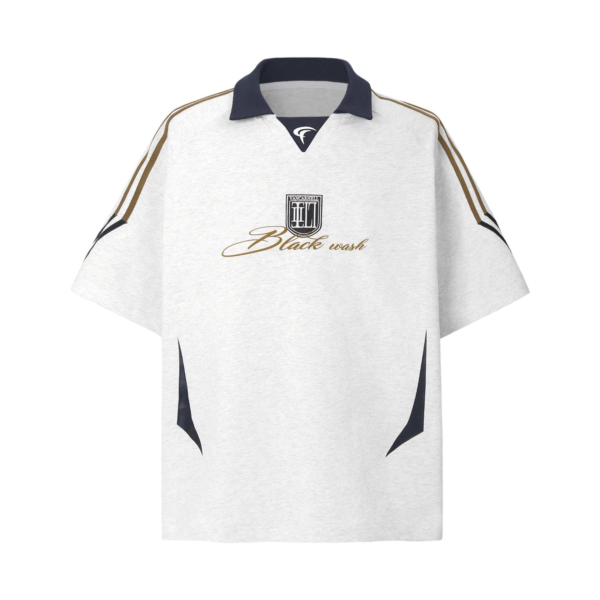 Lapel Sweatshirt Locomotive Style V-neck Patchwork Short-sleeved T-shirt For Men And Women