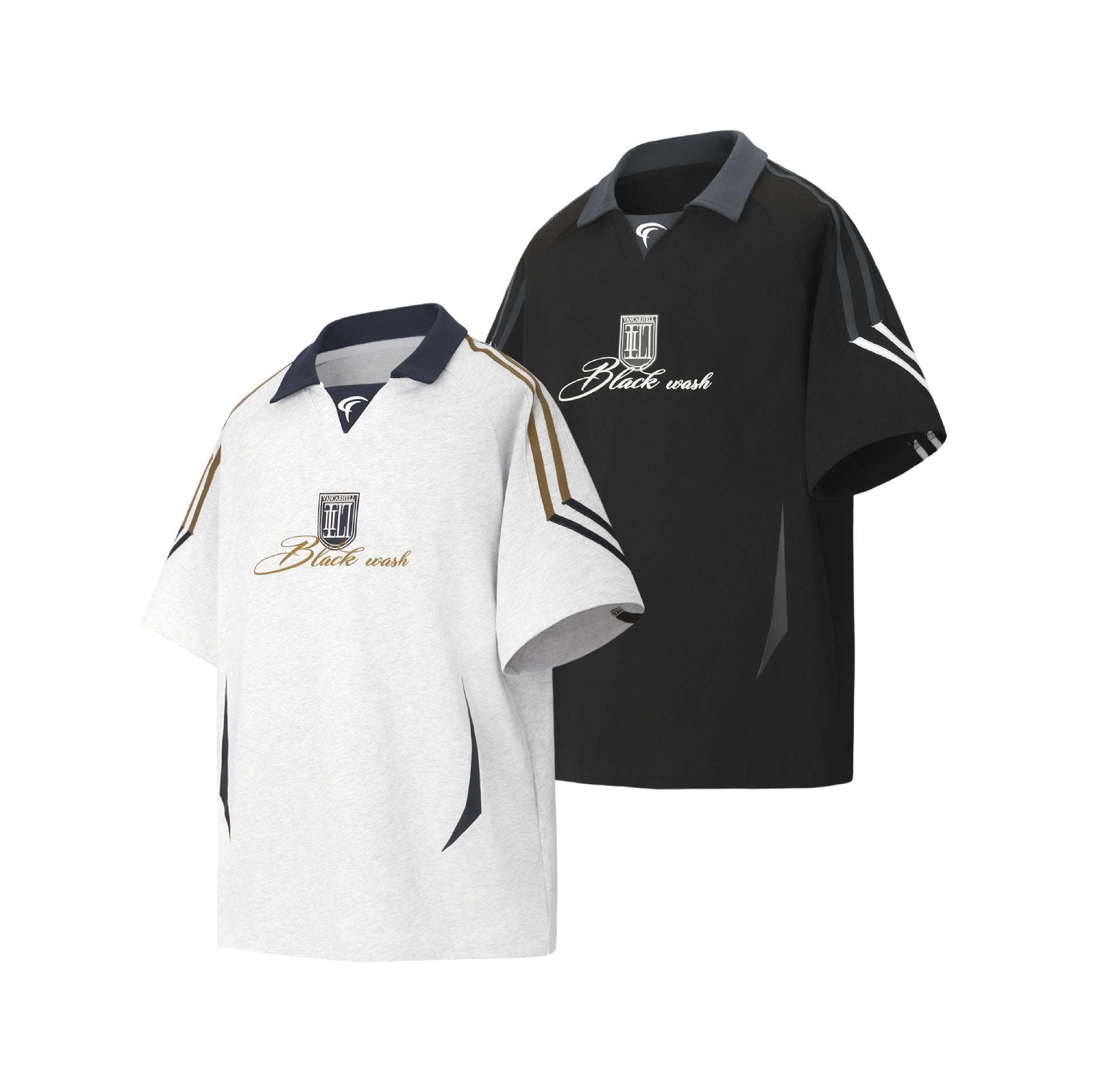 Lapel Sweatshirt Locomotive Style V-neck Patchwork Short-sleeved T-shirt For Men And Women