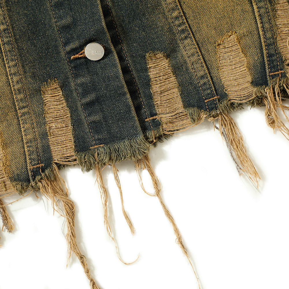 National Fashion Personality Denim Vest Man