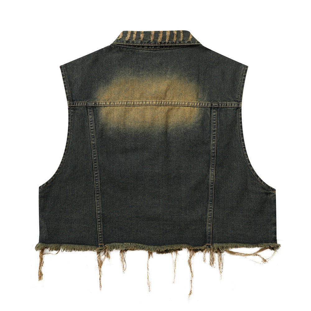 National Fashion Personality Denim Vest Man