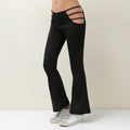 Slim Fitness Hollow Out Flare Pants Streetwear
