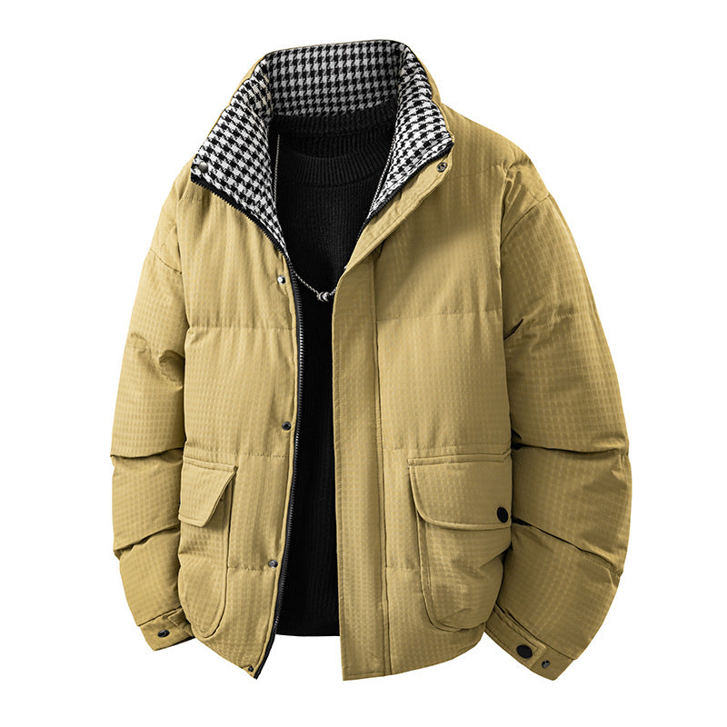 Mens Loose Casual Plus-Thickness Cotton Jacket For Young Men